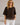 Women’s Short-Sleeve Top with Large Buttons & Lace Hem - Choco