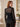 Top femme en dentelle à manches longues - Noir
