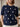 Top femme en maille à pois et manches courtes - Marine