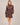 Blouse Femme Imprimée à Taille Drapée et Volants - Choco