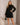 Robe Courte Femme à Volants et Manches Longues - Noir