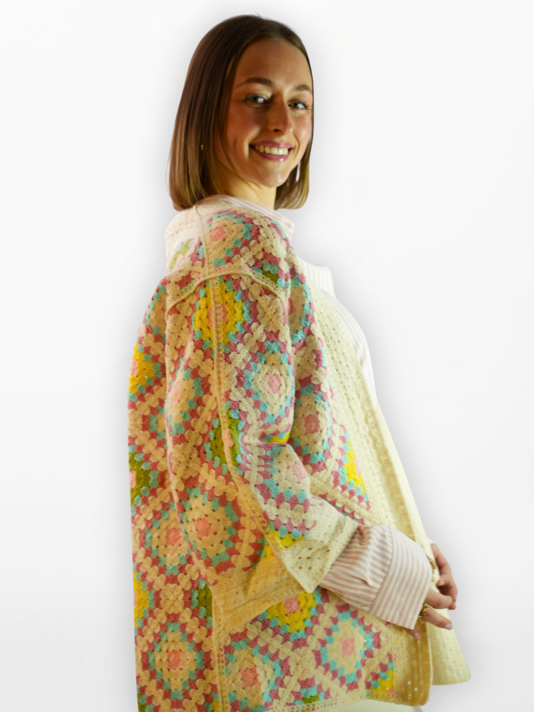 Manchester Vest Haakwerk Veelkleurig Pastel Oversized