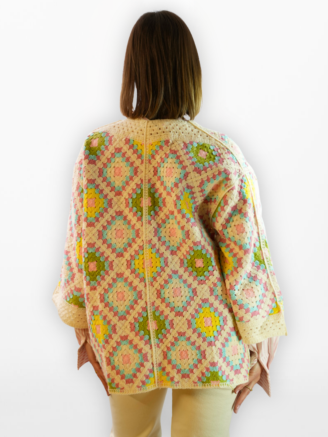 Manchester Vest Haakwerk Veelkleurig Pastel Oversized