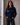 Veste Courte Femme Boutonnée à Poches Contrastées – Marine