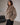 Veste Courte Femme en Fausse Fourrure à Col Oversize - TAUPE