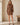 Robe Courte Femme Imprimée à Taille Nouée – Camel