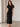Robe Longue Femme Texturée à Col Polo et Boutons Dorés – Noir
