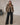 Veste Courte Femme en Fausse Fourrure à Col Oversize - Choco