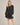 Robe Courte Femme Cache-Cœur à Volants - Noir