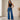 Damesjeans hoge taille wide leg met asymmetrische tailleband – Jeansblauw