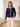 Strickcardigan mit kontrastierenden Rüschen – Marineblau