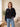 Damenpullover mit Polokragen und Kontrastdetails - Schwarz