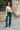 Jean Femme Taille Haute Coupe Légèrement Évasée à Poches Plaquées - Brut