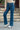 Jean Femme Taille Haute Wide Leg à Détails Boutonnés - Blue