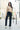 Jean Femme Taille Haute Coupe Légèrement Évasée à Poches Plaquées - Noir