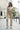 Jean Femme Taille Haute Coupe Légèrement Évasée à Poches Plaquées - Beige