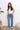 Jean Femme Taille Haute Wide Leg Coupe Évasée à Poches Plaquées - Blue