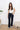 High-Waisted Wide-Leg-Jeans mit aufgesetzten Taschen - Dunkelblau