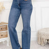Jean wide leg femme à poches décorées – Bleu