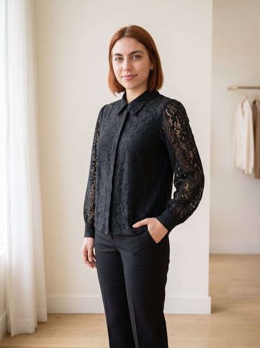Chemise en dentelle élégante – Noir