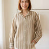 Chemise rayée à la coupe ample – Beige