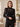 Damen-Langarm-Spitzentop - Schwarz