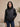 Blouson femme en simili cuir style bomber à col montant
