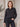 Chemise femme rayée à détails brillants - Noir