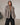Veste Courte Femme en Fausse Fourrure à Col Oversize - TAUPE