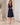 Mouwloze midi-jurk met juweelceintuur – Marineblauw