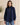 Chemise Femme à Col Montant et Boutons Bijoux – Marine