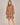 Robe Courte Femme Fluide à Taille Marquée - Camel