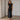Robe Longue Femme Drapée à Épaules Structurées – Noir