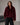 Veste Courte Femme en Fausse Fourrure à Col Oversize - BORDEAU