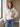 Pull polo à col en jean brodé – Blanc