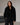 Veste Courte Femme en Fausse Fourrure à Col Oversize - Noir