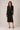 Robe Midi Femme Texturée à Manches Longues et Détails Léopard – Noir